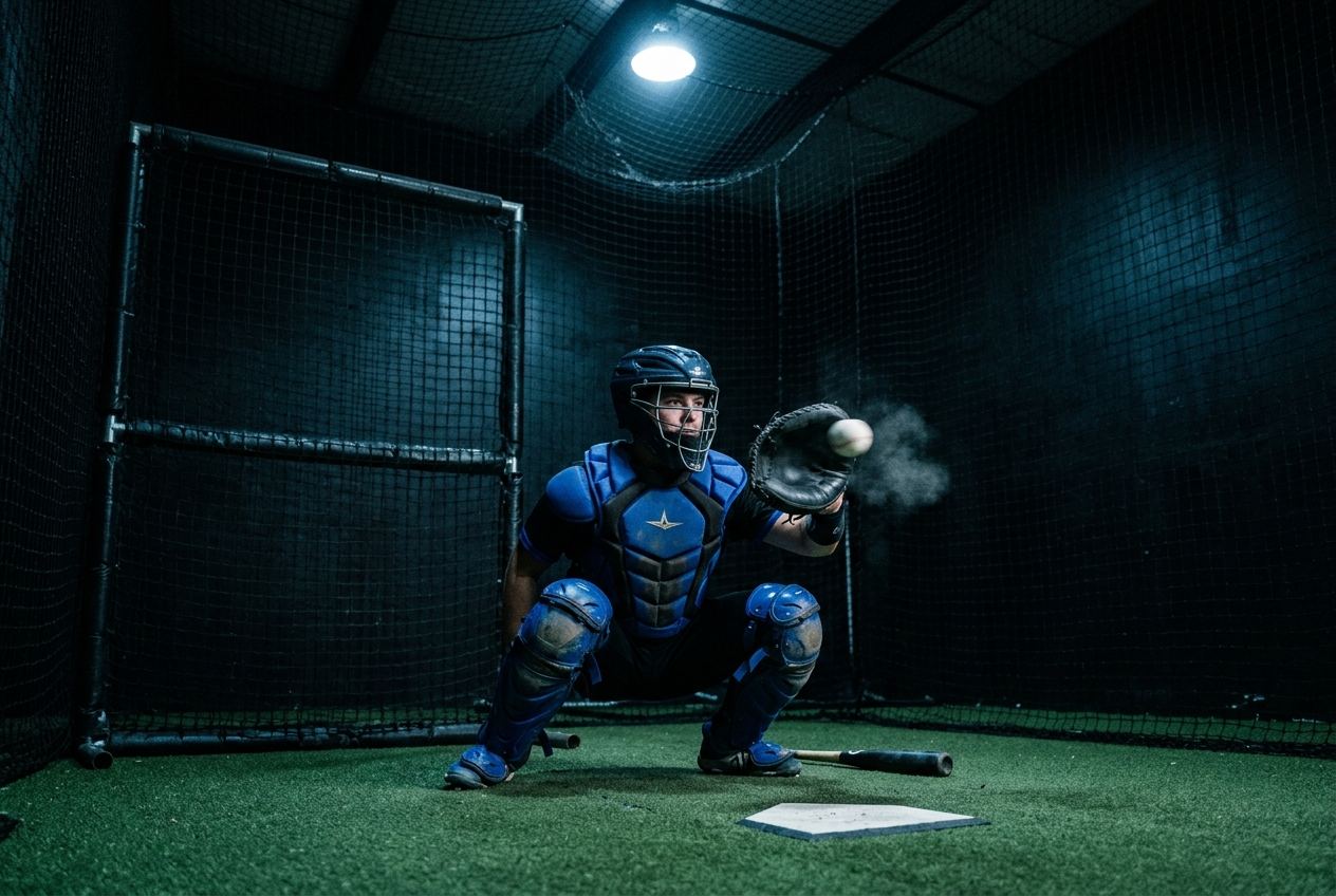 Baseball and glove on the turf at Dallas Performance Systems